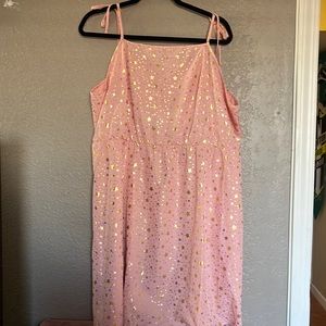 Pink with gold star cami dress